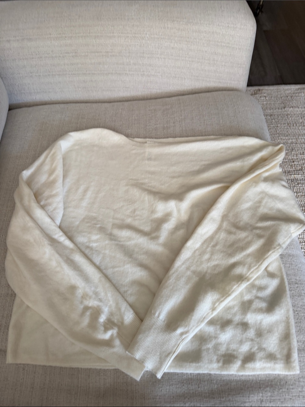 H&M Cream Women's Off the Shoulder Sweater